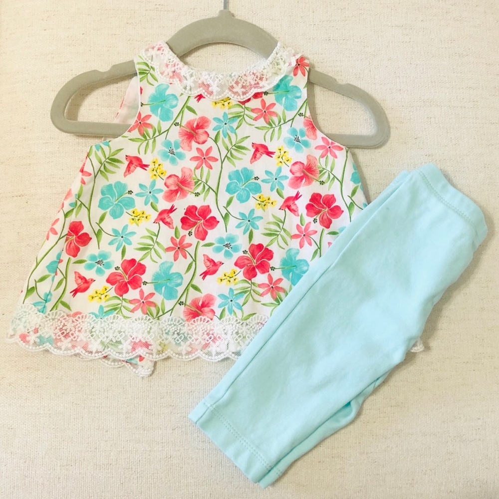 Little Me Baby Girl Sleeveless top & Legging Set